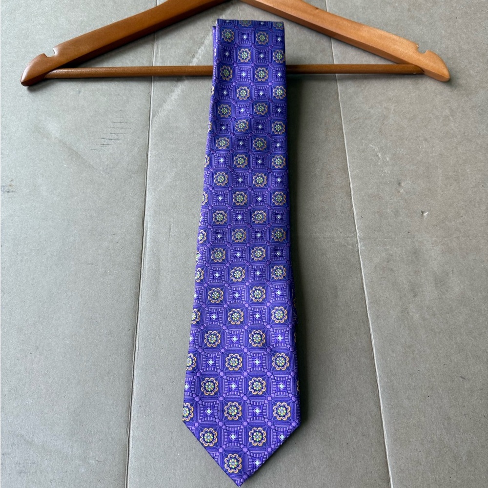 Purple Geometric Silk Tie
